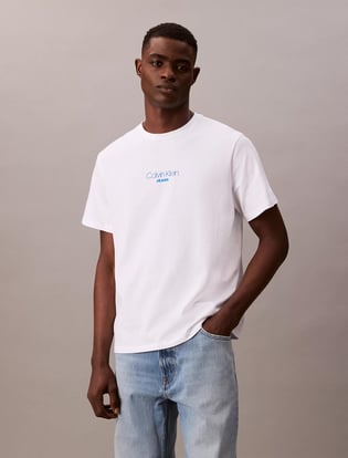 Calvin Klein Calvin Klein Erkek Regular Fit Bisiklet Yakalı Kısa Kollu Beyaz T-Shirt LV04RB824G-YAA