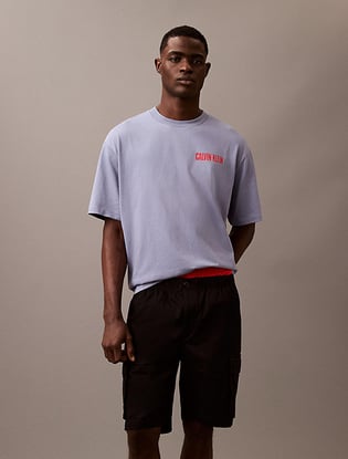 Calvin Klein Calvin Klein Erkek Regular Fit Bisiklet Yakalı Kısa Kollu Mavi T-Shirt LV04RB851G-TMP