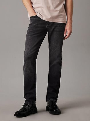 Calvin Klein Calvin Klein Erkek Slim Fit Genişleyen Paça Normal Bel Denim Siyah Jeans J30J326538-1BY