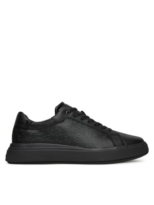 Calvin Klein Calvin Klein Erkek Topuk Destekli Rahat Taban Logo Desenli Düşük Bilekli Deri Siyah Sneaker HM0HM01970-0GJ