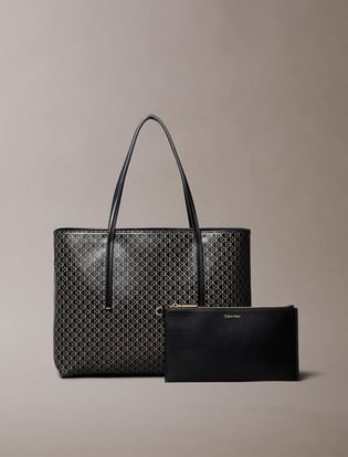 Calvin Klein Calvin Klein Kadın Çıkarılabilir Fermuarlı İç Cepli CK Monogram Logolu Siyah Omuz Çantası LV04F3267G-2XA