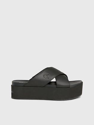 Calvin Klein Calvin Klein Kadın Dolgu Kalın Topuk Çapraz Ön Rahat Siyah Sandalet YW0YW01349-0GT