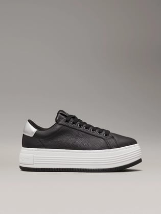 Calvin Klein Calvin Kleın Kadın Düşük Bilekli Platform Taban Deri Siyah Sneaker YW0YW01632-0GL