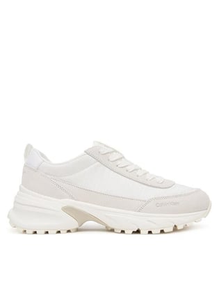 Calvin Klein Calvin Klein Kadın Kalın Topuk Bağlamalı Süet Kumaş Rahat Taban Beyaz Sneaker YW0YW01995-0IZ