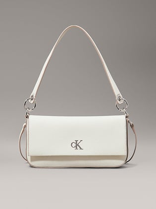 Calvin Klein Calvin Klein Kadın Manyetik Kapamalı Çıkarılabilir Omuz Askılı Metalik CK Logolu Beyaz Omuz Çantası LV04K3161G-CJH