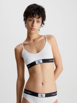 Calvin Klein Calvin Kleın Kadın Marka Logolu Askılı Spor Giyim Günlük Beyaz Büstiyer 000QF7216E-100