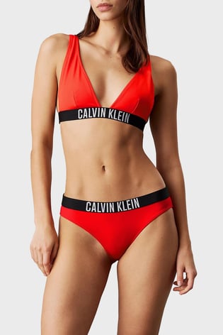 Calvin Klein Calvin Klein Kadın Normal ve Elastik Bel Bantlı Astarlı Kırmızı Bikini Altı KW0KW02856-XM8