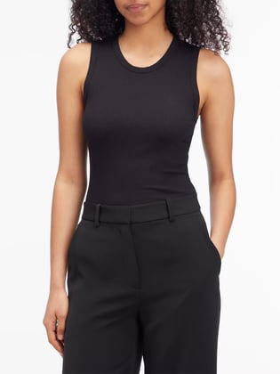 CALVIN KLEIN Calvin Kleın Kadın Pamuklu Yuvarlak Kolsuz Günlük Siyah Atlet K20K208054-BEH