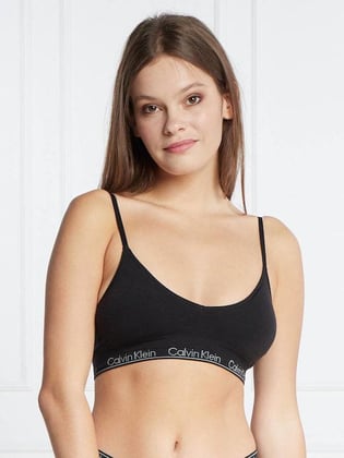 Calvin Klein Calvin Kleın Kadın Pamuklu Logo Detaylı İp Askılı Siyah Sütyen 000QF7093E-UB1