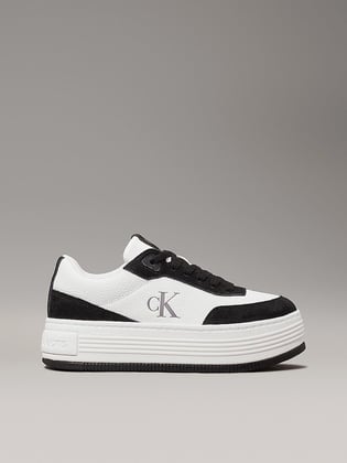 Calvin Klein Calvin Kleın Kadın Platform Taban Süet Detaylı Deri Beyaz Sneaker YW0YW01797-01W