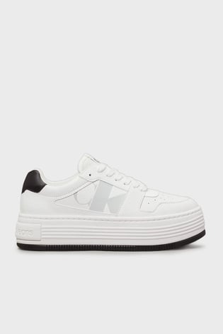 CALVIN KLEIN Calvin Kleın Kadın Platform Taban Nefes Alabilir Deri Beyaz Sneaker YW0YW01641-01W