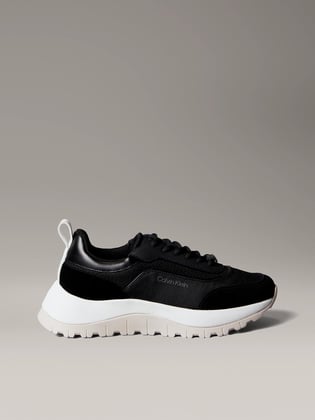Calvin Klein Calvin Klein Kadın Rahat Yüksek Taban Süet Detaylı Siyah Sneaker HW0HW02487-0GM