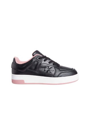 Calvin Klein Calvin Kleın Kadın Rahat Taban Nefes Alabilen Düşük Bilekli Deri Siyah Sneaker YW0YW01650-00U