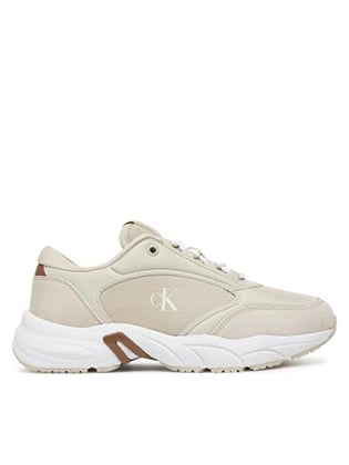 Calvin Klein Calvin Klein Kadın Renk Geçişli Orta Topuk Rahat Kalın Taban CK Yazı Detaylı Bej Sneaker YW0YW01743-0F8