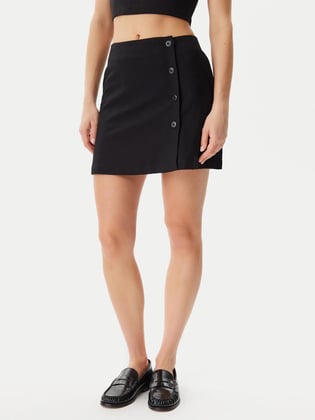 Calvin Klein Calvin Klein Kadın Yandan Düğme Kapama Yüksek Bel Kısa Boy Siyah Etek J20J225328-BEH