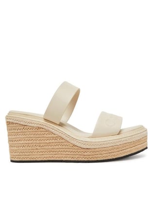 Calvin Klein Calvin Klein Kadın Yüksek ve Açık Topuklu Deri Bej Sandalet HW0HW02375-AEO