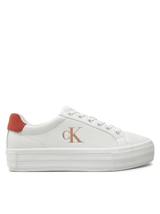 Calvin Klein Calvin Kleın Kadın Yüksek Rahat Taban Deri Beyaz Sneaker YW0YW01669-0K6