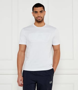 Ea7 Ea7 Erkek %100 Pamuklu Göğüste Büyük EA7 Logolu Yuvarlak Yaka Kısa Kollu Ekru T-Shirt 7M000149 AF14772-U1079