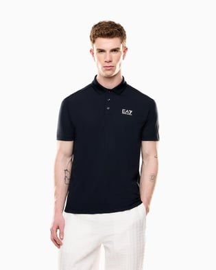 Ea7 Ea7 Erkek Kısa Kollu Polo Yaka Düğme Kapamalı Lacivert Polo Yaka T-Shirt 7M000180 AF13530-UB102