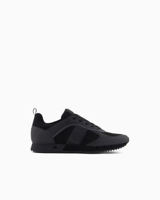 EA7 Ea7 Erkek Nefes Alabilen File Detaylı Rahat Taban Kartal Logo Motifli Siyah Sneaker 7X000334 AF18610-MC178