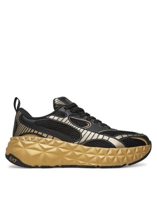 EA7 Ea7 Erkek Nefes Alabilen Üst Yüzeyli Hafif ve Rahat Taban Siyah-Altın Sneaker X8X238 XK431-M700
