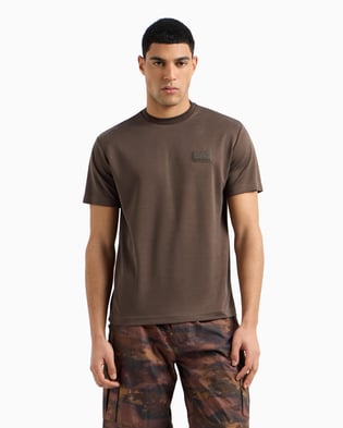 Ea7 Ea7 Erkek Normal Kesim Yuvarlak Yaka Düz Model Kahverengi T-Shirt 7M000089 AF13862-U6139
