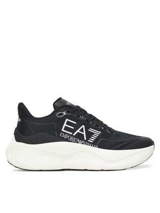EA7 Ea7 Erkek Rahat ve Yüksek Taban Nefes Alabilen Üst Yüzeyli Beyaz-Siyah Sneaker X8X245 XK442-MZ210