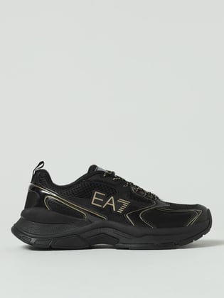 EA7 Ea7 Erkek Yüksek Taban Renk Geçişli File Detaylı Tasarımlı Siyah-Altın Sneaker X8X249 XK446-MZ177