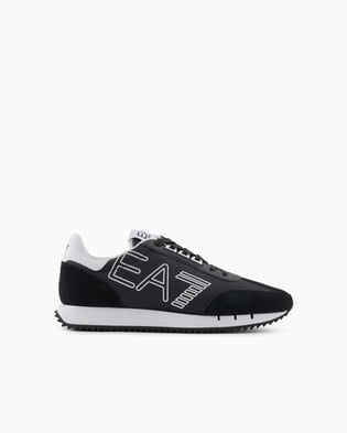 Ea7 Ea7 Unısex Marka Logolu Rahat Taban Bağıcıklı Siyah-Beyaz Sneaker X8X101 XK257-U448