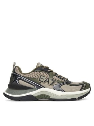 EA7 Ea7 Unısex Yüksek Taban Renk Geçişli File Detaylı Tasarımlı Gri - Kahverengi Sneaker X8X249 XK446-MZ224