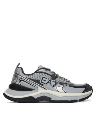EA7 Ea7 Unısex Yüksek Taban Renk Geçişli File Detaylı Tasarımlı Siyah-Gri Sneaker X8X249 XK446-MZ222