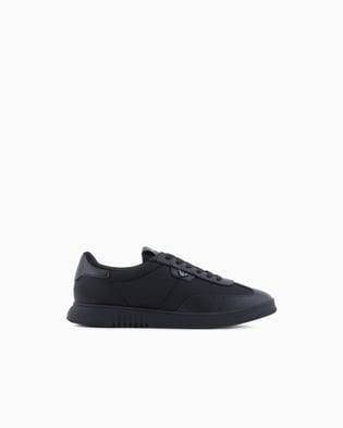 EMPORIO ARMANI Emporıo Armani Erkek Bağcıklı Bağlama Yuvarlak Burun Deri Rahat Taban Siyah Sneaker EM003062 AF18210-UC001