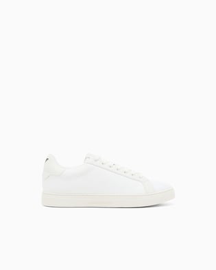 EMPORIO ARMANI Emporıo Armani Erkek Bağlamalı Orta Kalın Taban Deri Beyaz Sneaker EM003843 AF20003-M0107