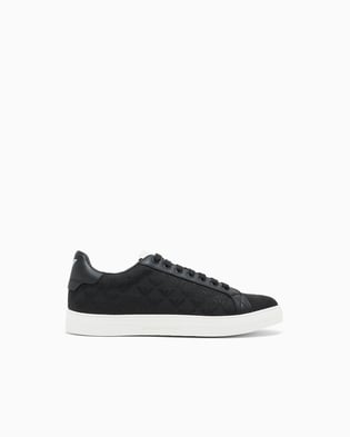 EMPORIO ARMANI Emporıo Armani Erkek Bağlamalı Orta Kalın Taban Deri Siyah Sneaker EM003843 AF20003-MC012
