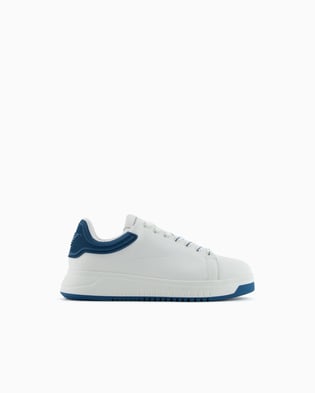 EMPORIO ARMANI Emporıo Armani Erkek Bağlamalı Orta Kalın Taban Deri Beyaz Sneaker EM003663 AF18212-FB060