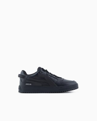 Emporio Armani Emporıo Armani Erkek Logo İmzalı Nefes Alabilir Üst Yüzey Rahat Taban Deri Siyah Sneaker EM003670 AF19554-UC001