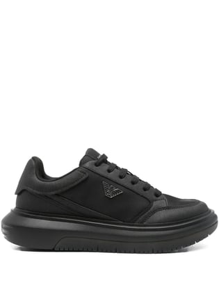 EMPORIO ARMANI Emporıo Armani Erkek Rahat Taban Armani Kartal Logolu Siyah Sneaker EM003666 AF19532-MC105