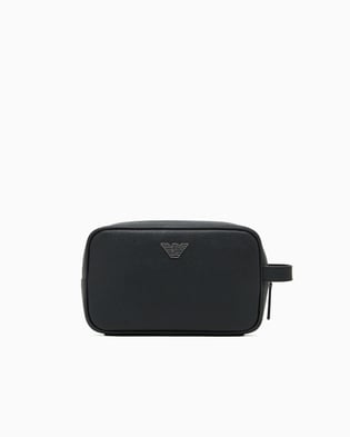 EMPORIO ARMANI Emporıo Armani Erkek Tek Kulp Fermuarlı Deri Siyah Omuz Çantası EM002829 AF13666-UC001