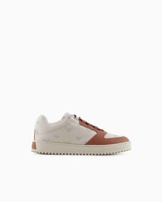 Emporio Armani Emporıo Armani Erkek Yuvarlak Burun Bağcıklı Kauçuk Taban Deri Bej Sneaker EM002849 AF18010-MZ327