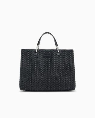 Emporio Armani Emporıo Armani Kadın Kabartma Desenli Manyetik Kapamalı Çıkarılabilir Omuz Askılı Siyah Omuz Çantası EW000360 AF18941-UC001