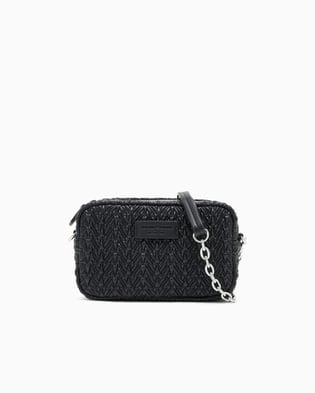 Emporio Armani Emporıo Armani Kadın Kabartma Desenli Zincir Omuz Askılı Siyah Omuz Çantası EW001924 AF19228-UC001