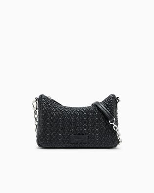 Emporio Armani Emporıo Armani Kadın Örgü Desenli Fermuarlı Zincirli Omuz Askılı Siyah Omuz Çantası EW002961 AF19228-UC001