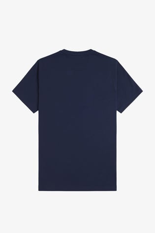 Fred Perry Fred Perry Erkek Regular Fit %100 Pamuklu Göğüste Dokulu Marka Logolu Yuvarlak Yaka Kısa Kollu Lacivert T-Shirt M8587-X86