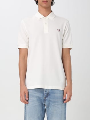 Fred Perry Fred Perry Erkek Regular Fit %100 Pamuklu Kısa Kollu Bej T-Shirt M6000-Y45