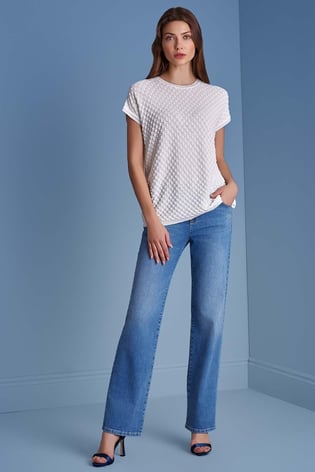 Guitar Guıtar Kadın Normal Bel Geniş Paça Denim Mavi Jeans 25217-PANT-04