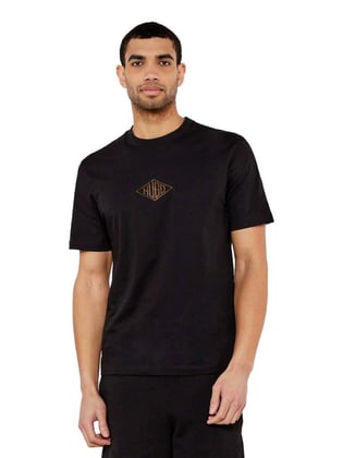 HUGO HUGO Erkek Kısa Kol Bisiklet Yaka Gögüs Ortası Ve Sırt Bölümü HUGO Yazılı Siyah T-Shirt 50534951-001