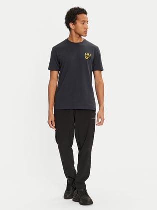 HUGO HUGO Erkek Marka Logolu Bisiklet Yaka Kısa Kollu Lacivert T-Shirt 50522134-407