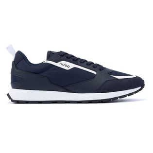 HUGO HUGO Erkek Rahat Yüksek Taban Deri Lacivert Sneaker 50536568-401