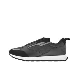 HUGO HUGO Erkek Rahat Yüksek Taban Monogram Marka Logolu Deri Siyah Sneaker 50536205-001