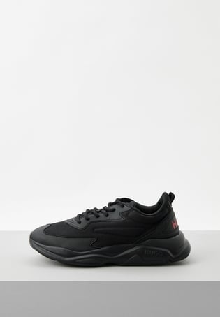 HUGO HUGO Erkek Yüksek Rahat Taban Deri Siyah Sneaker 50536960-006
